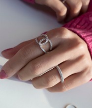 피코 와이드 라인 큐빅 반지